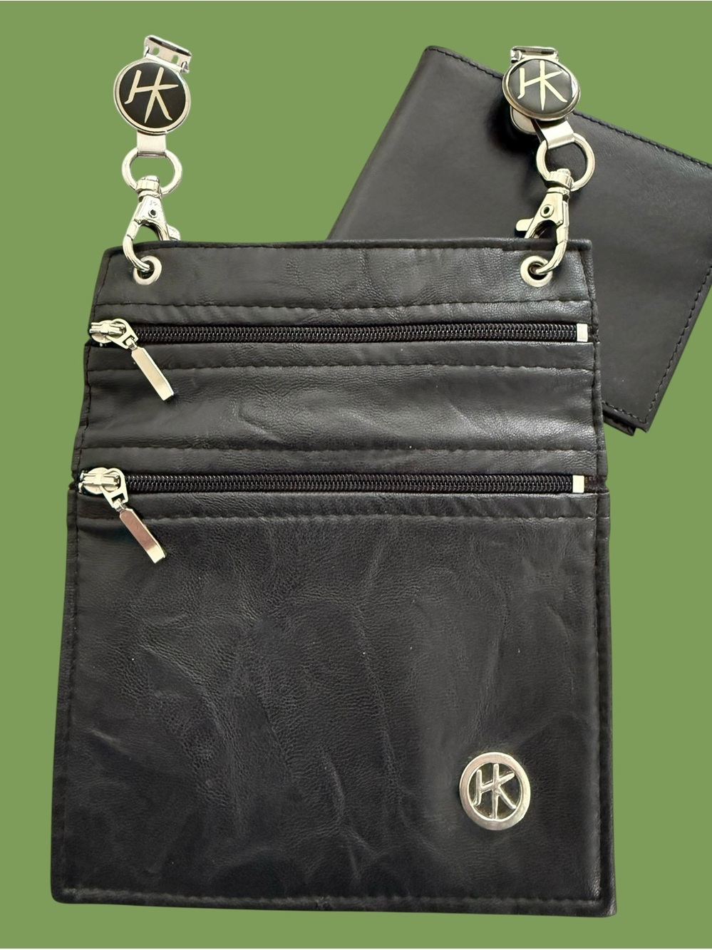 HIPKLIPS©️Vintage 2pc Black Riding Wallet Set - Unisex design/Biker vibe - NWOT